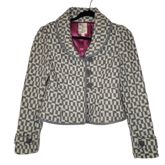 Tulle Jackets & Blazers - Tulle Gray Geometric Blazer Jacket